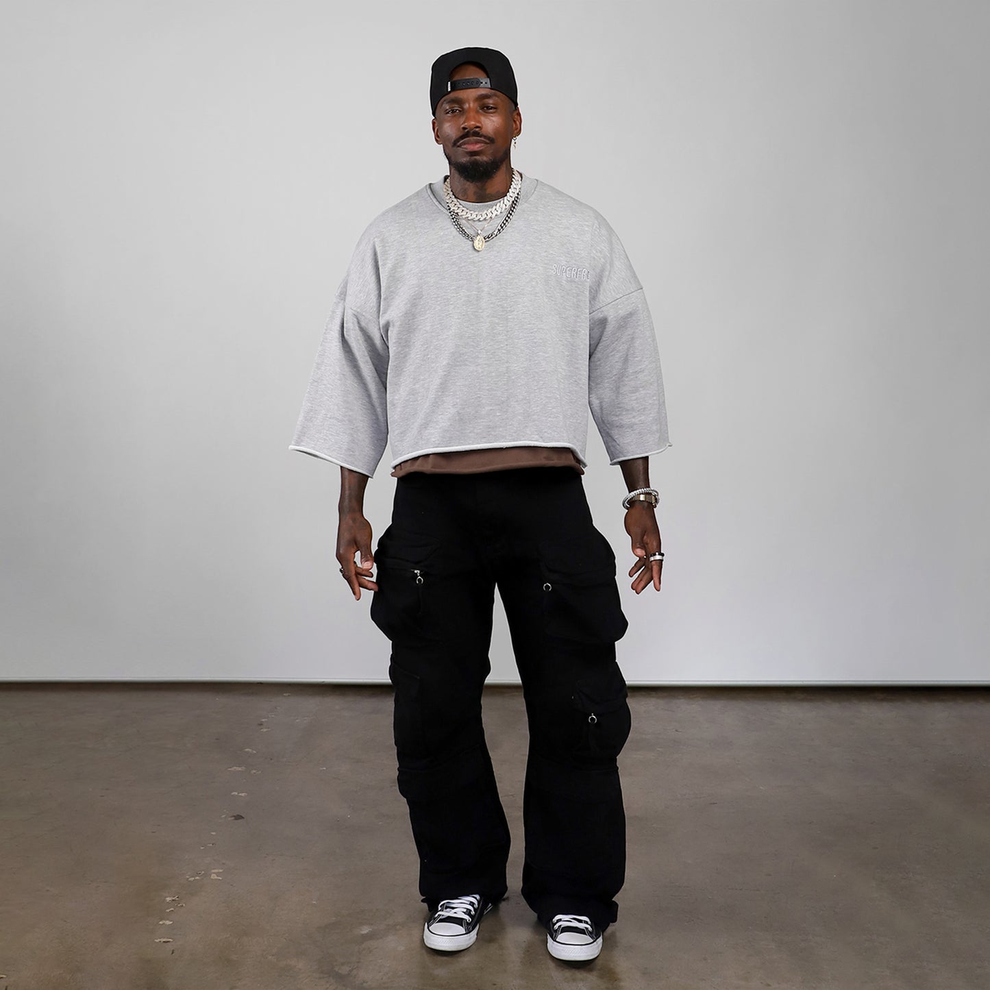 Short Sleeve Crewneck Sweatshirts (H-Grey)