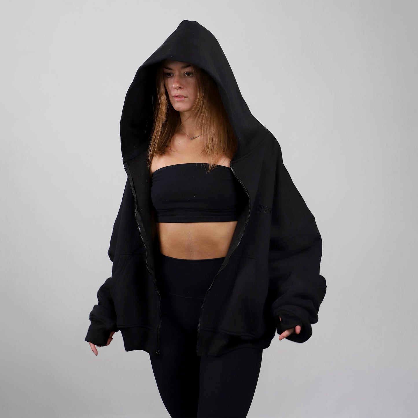 Short Sleeve Hoodies (Black)