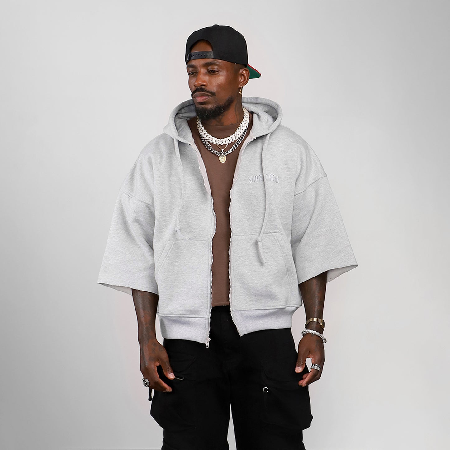 Short Sleeve Hoodies (H-Grey)