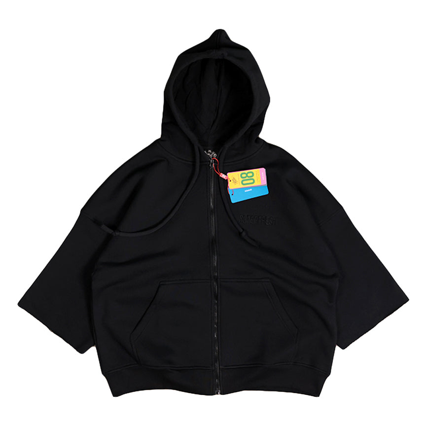 Short Sleeve Hoodies (Black)