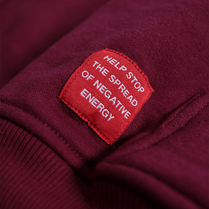 Drop Shoulder Zip Hoodie (Maroon)