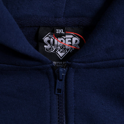 Drop Shoulder Zip Hoodie (Navy)