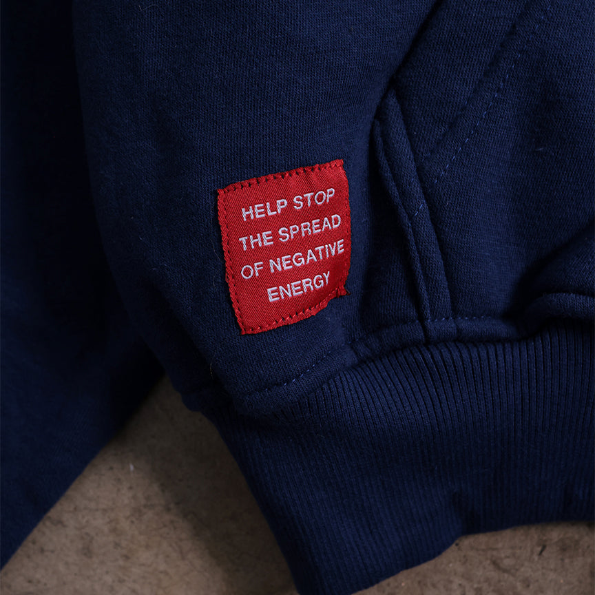 Drop Shoulder Zip Hoodie (Navy)