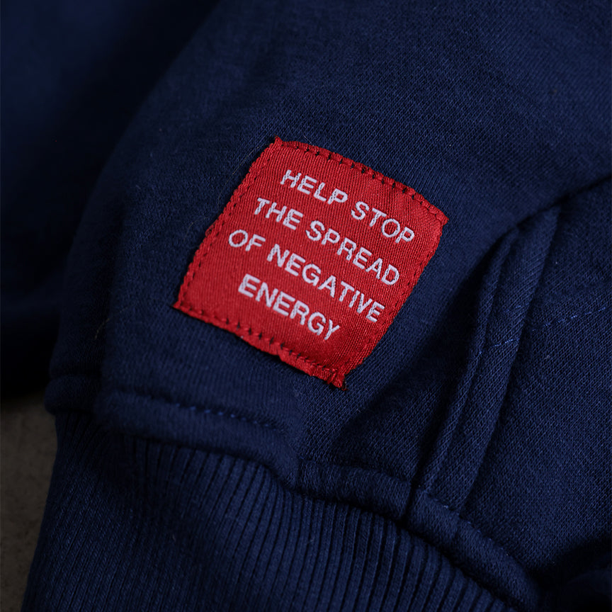 Drop Shoulder Zip Hoodie (Navy)