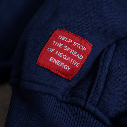 Drop Shoulder Zip Hoodie (Navy)