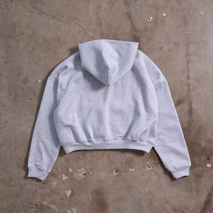 ⁠Drop Shoulder Zip Hoodie (Heather Gray)