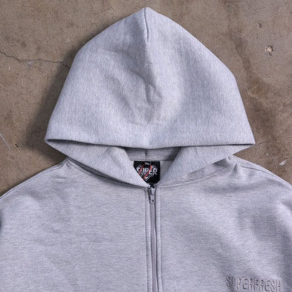 ⁠Drop Shoulder Zip Hoodie (Heather Gray)