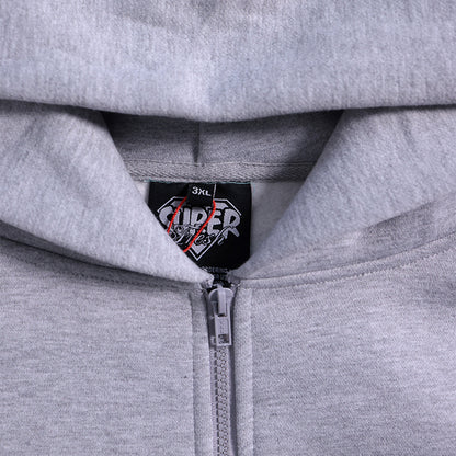 ⁠Drop Shoulder Zip Hoodie (Heather Gray)