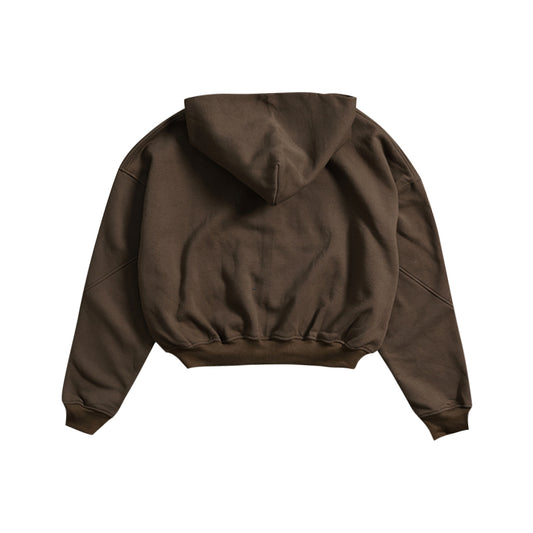 Drop Shoulder Zip Hoodie (Forest Green)