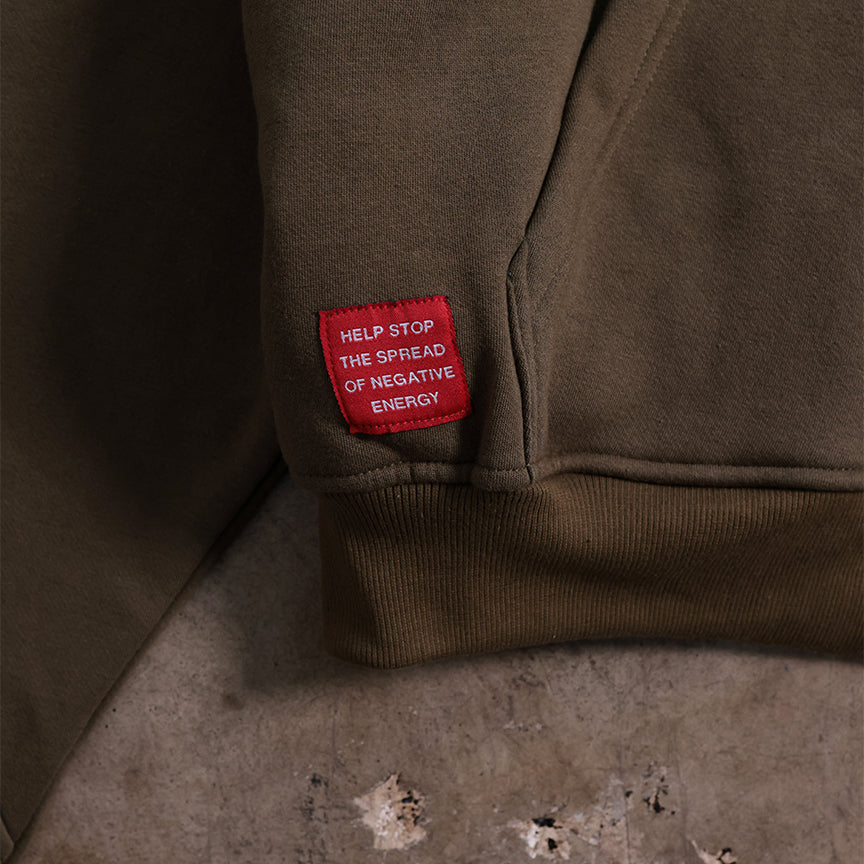 Drop Shoulder Zip Hoodie (Forest Green)