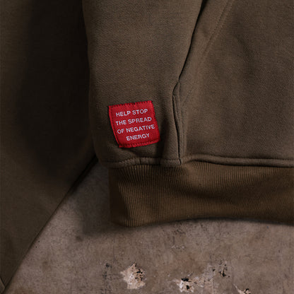 Drop Shoulder Zip Hoodie (Forest Green)