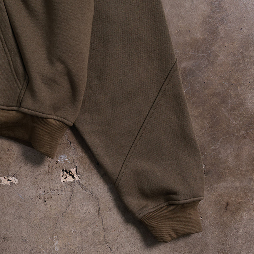 Drop Shoulder Zip Hoodie (Forest Green)