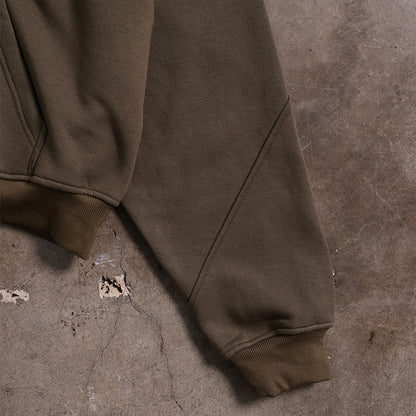 Drop Shoulder Zip Hoodie (Forest Green)